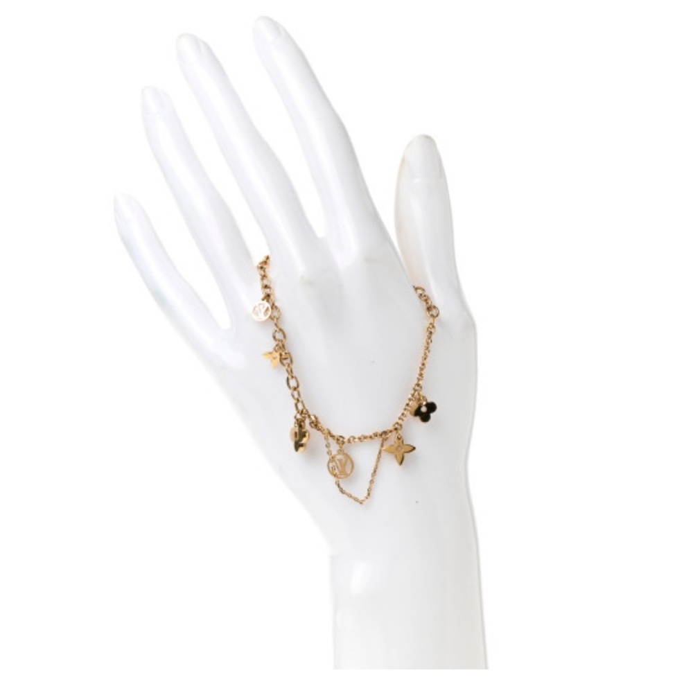 Louis Vuitton Monogram Charm Blooming Supple Bracelet | Gold - Picture 2 of 13